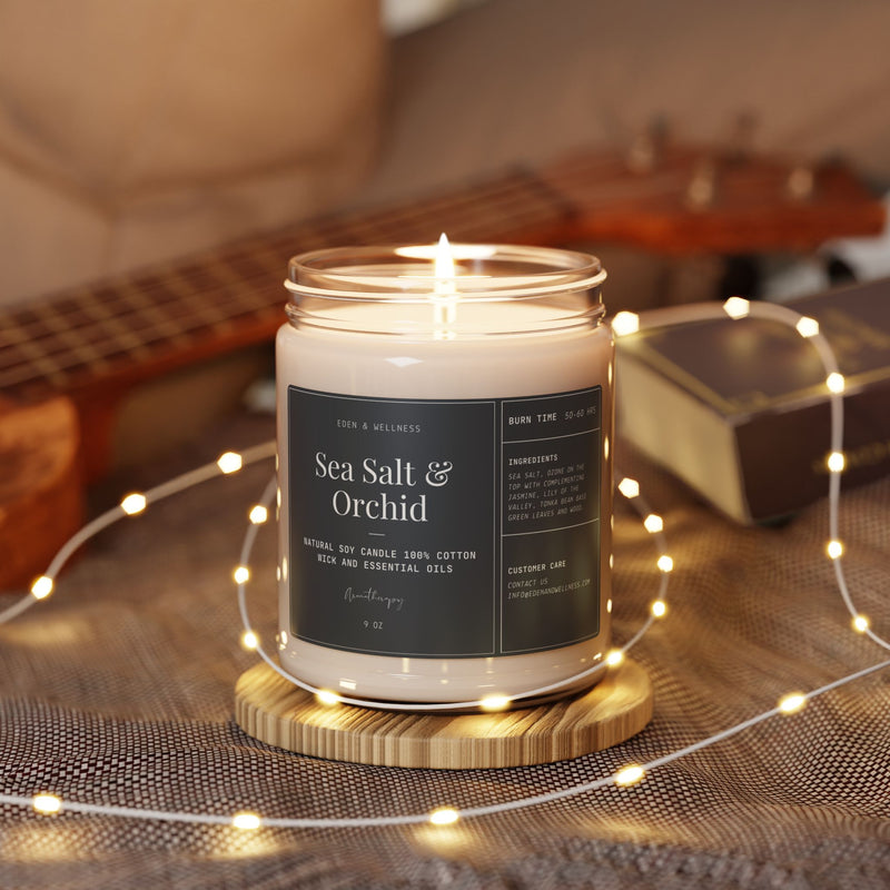 Sea Salt + Orchid Soy Candle -  9oz