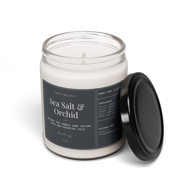 Sea Salt + Orchid Soy Candle -  9oz